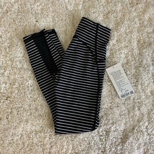 Lululemon Train Times Black White Stripe Legging 2